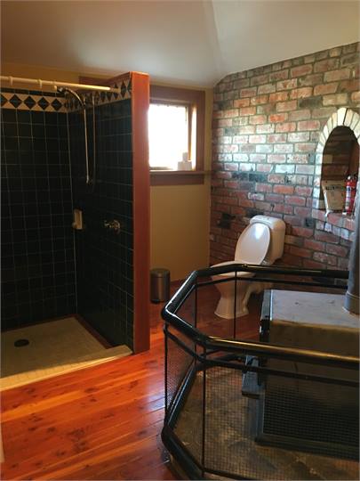 Shower with fireplace