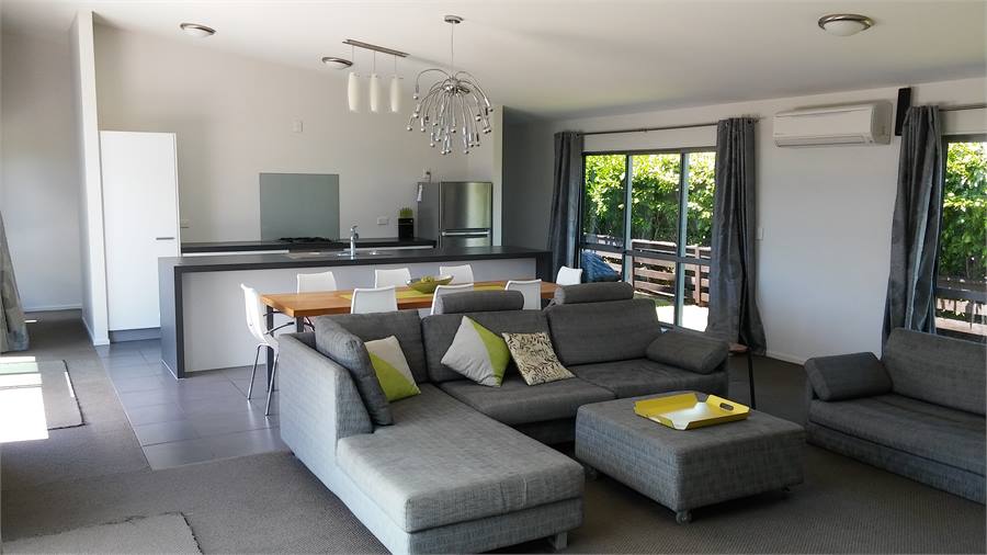 Relax in the living area, with room for all