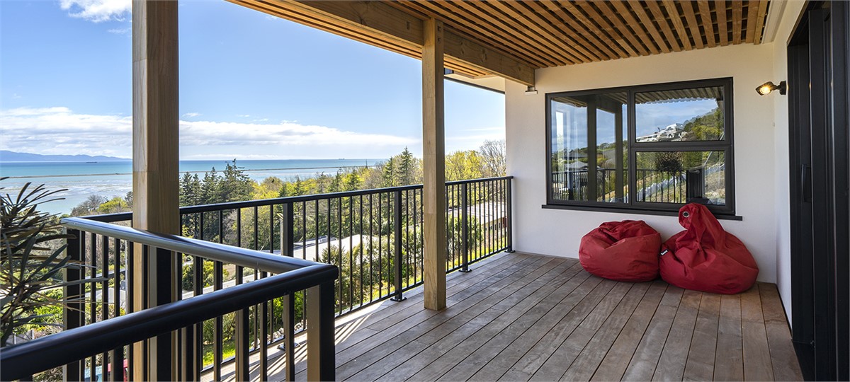 Lower deck ideal for morning stretching sessions