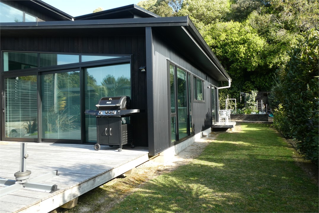 Lawn area beside deck