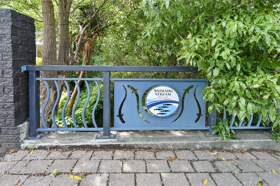 The Waimairi stream runs directly along the proper