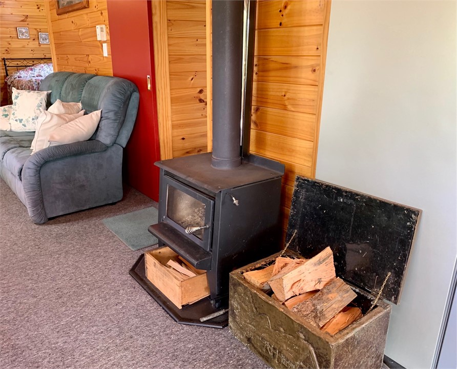 Beautiful fire with wood supplied