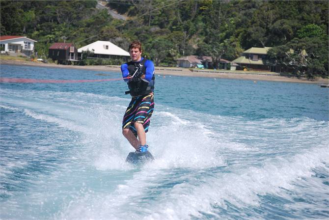 The ski lane in the next bay