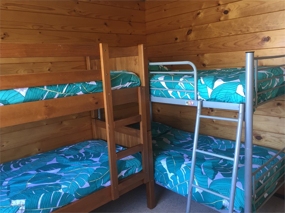 Upstairs bunk beds.