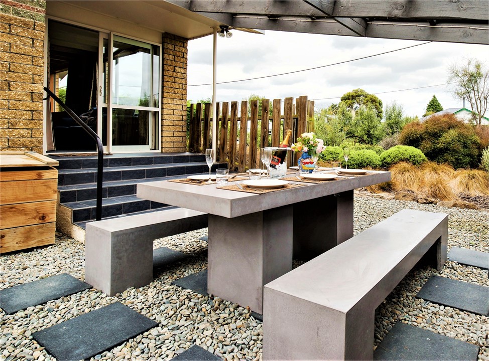 Undercover outdoor dining area.