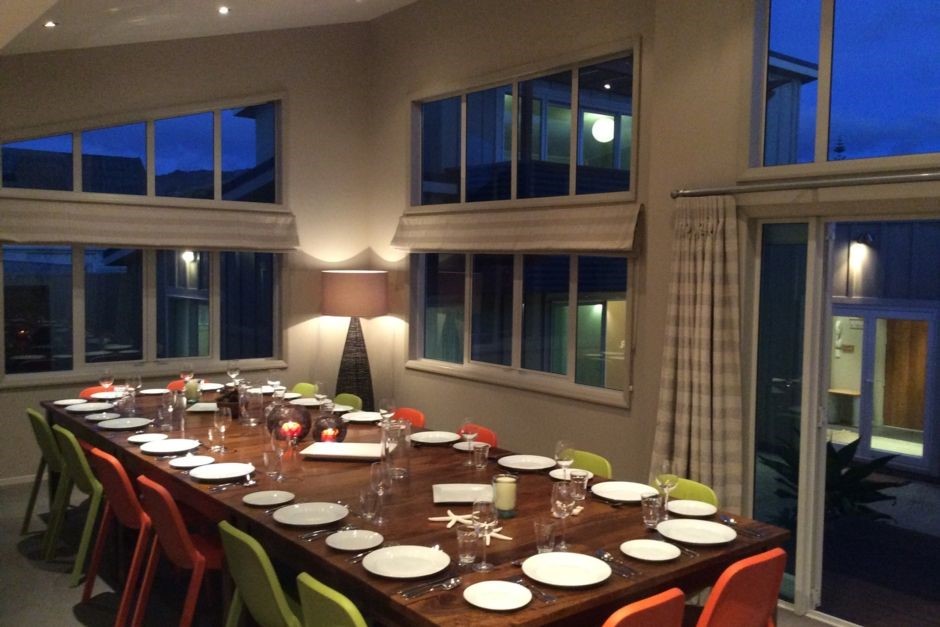 Generous dining table to suit large groups