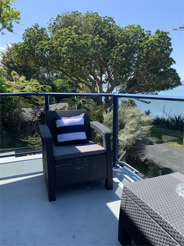 Outdoor seating from master bedroom