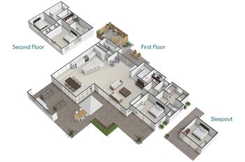 Matarangi Beach Retreat - 5 bdrms, walk to beach, outdoor bath & shower! - Matarangi